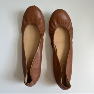 J.Crew Italian leather ballet flats in camel brown size 7.5